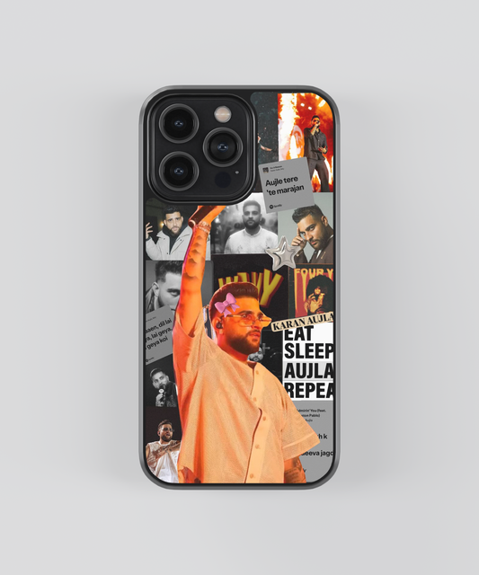 Karan Aujla Eat Sleep Aujla Repeat Aesthetic Glass Phone Case