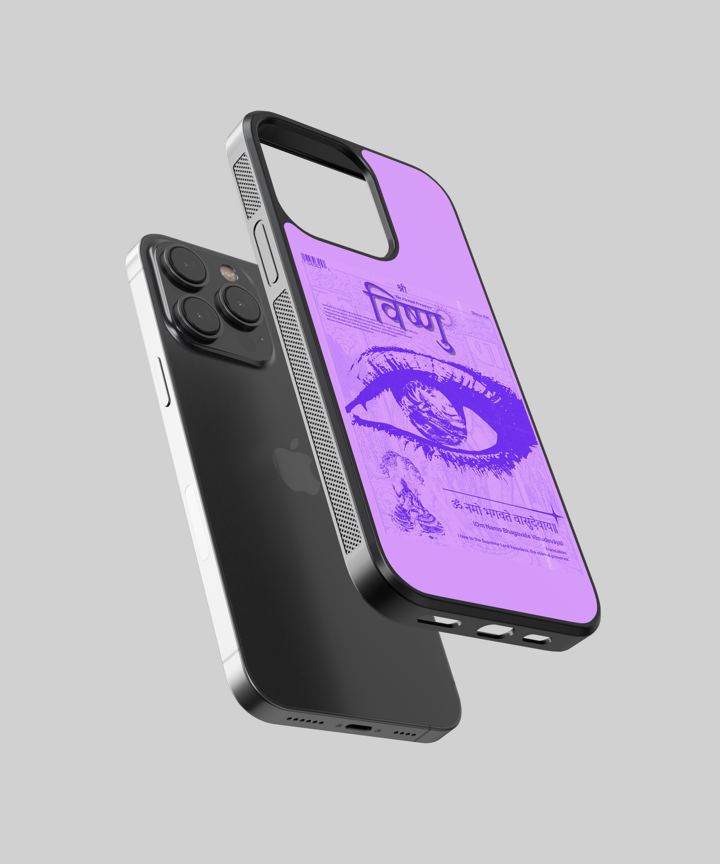 Vishnu The Eternal Preserver Om Namo Bhagavate Aesthetic Glass Phone Case