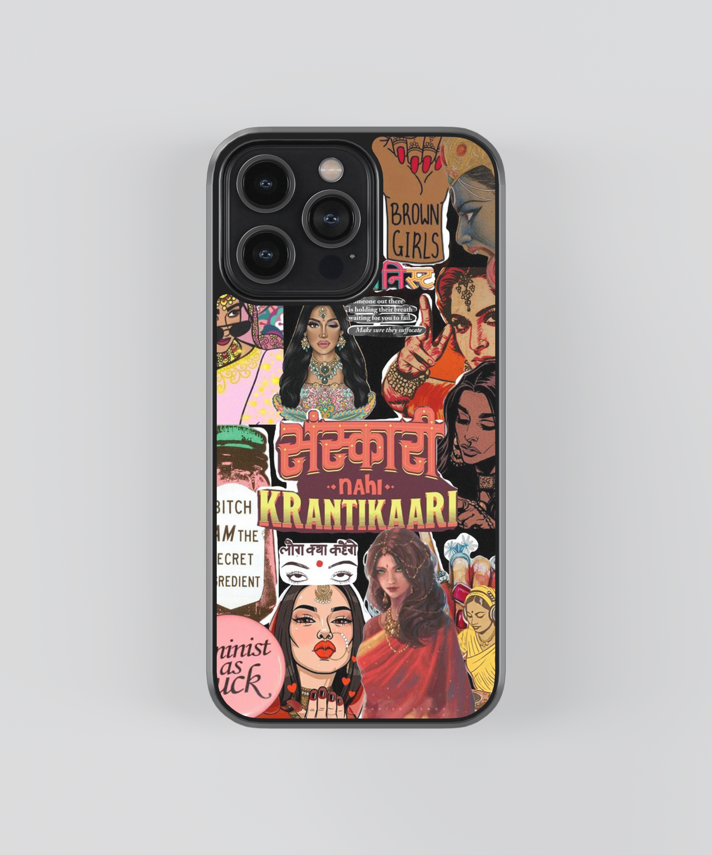 Sanskaari Nahi Krantikaari Aesthetic Glass Phone Case