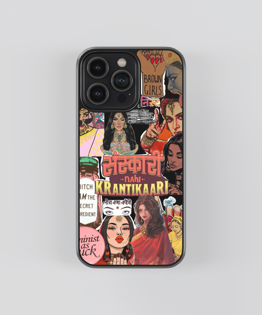 Sanskaari Nahi Krantikaari Aesthetic Glass Phone Case