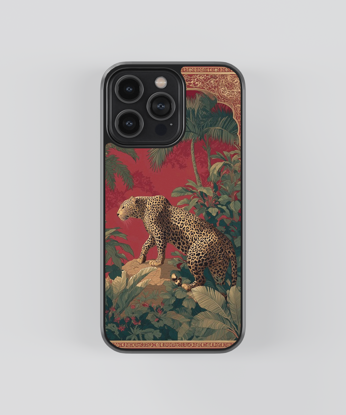 Jungle Leopard Aesthetic Glass Phone Case