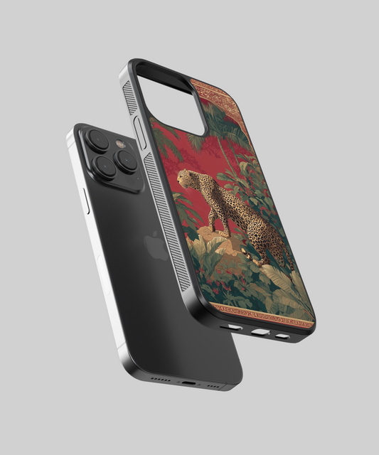 Jungle Leopard Aesthetic Glass Phone Case