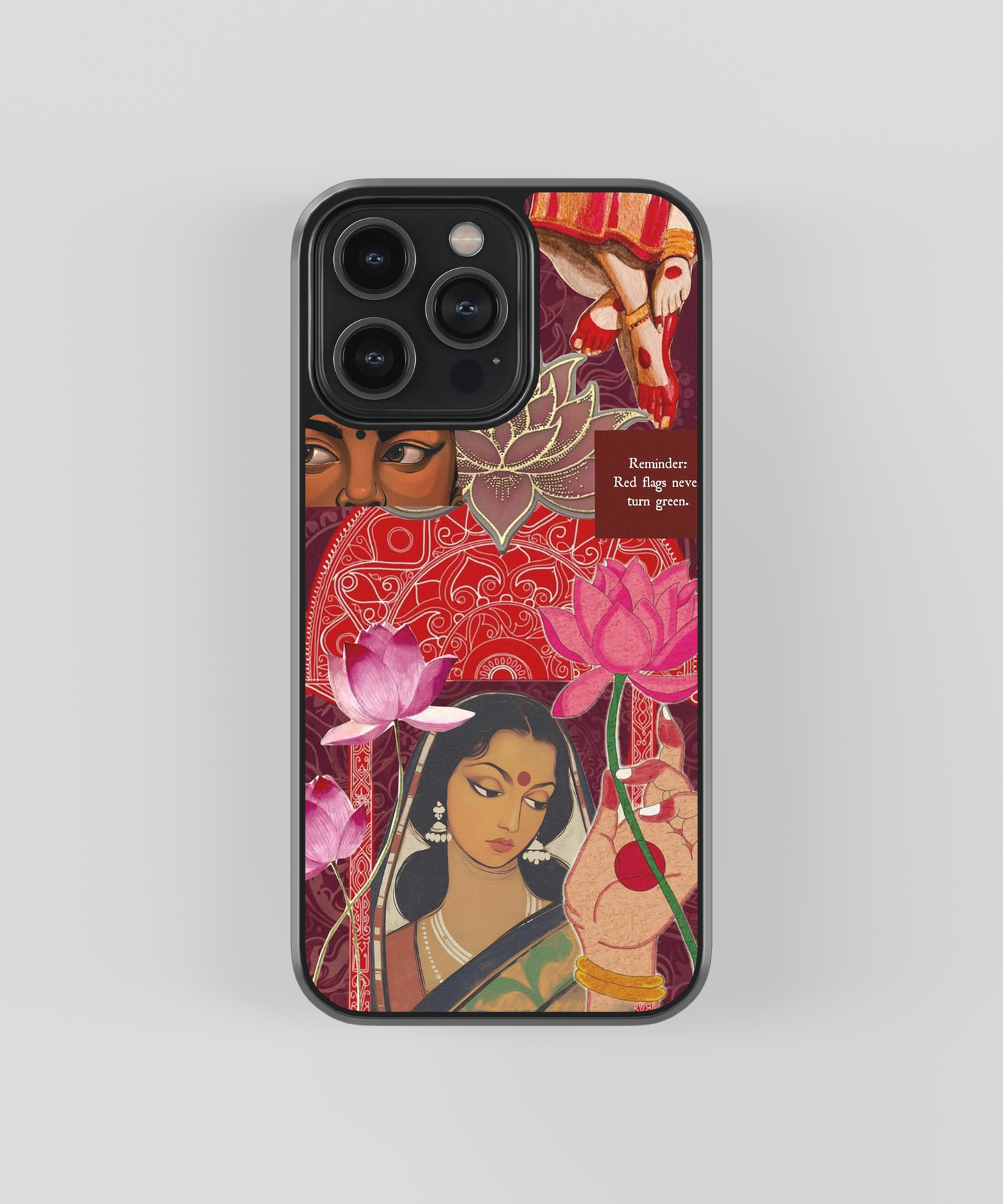 Red Flags Never Turn Green Aesthetic Glass Phone Case
