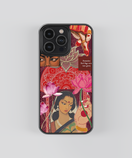 Red Flags Never Turn Green Aesthetic Glass Phone Case