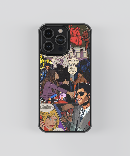 The Weeknd Faith Comic Art Aesthetic Glass Phone Case