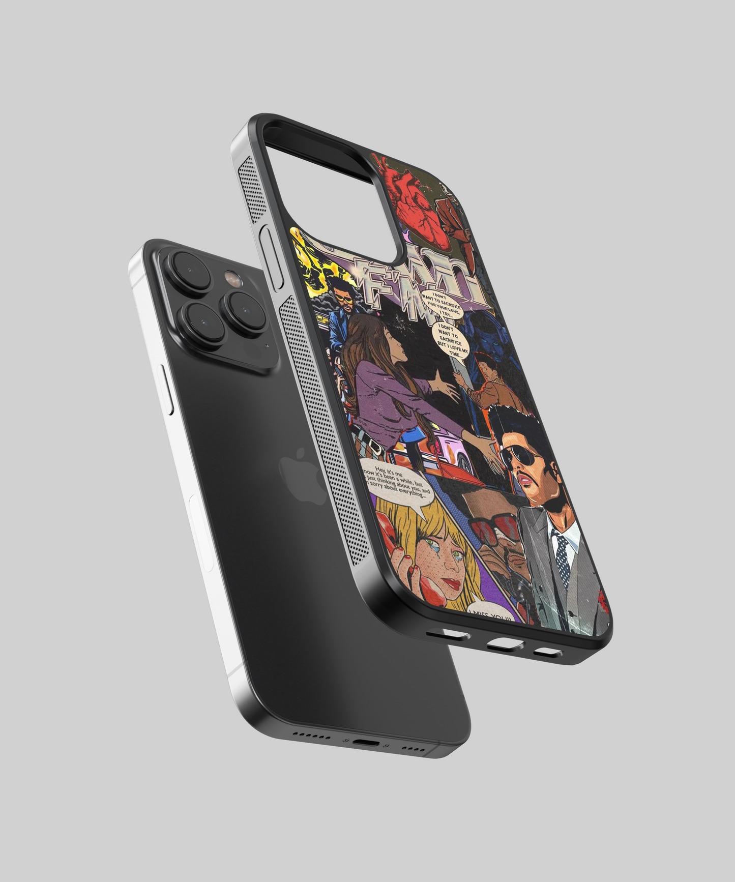 The Weeknd Faith Comic Art Aesthetic Glass Phone Case