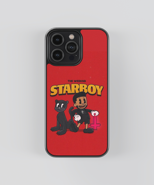 The Weeknd Starboy Cartoon Aesthetic Glass Phone Case