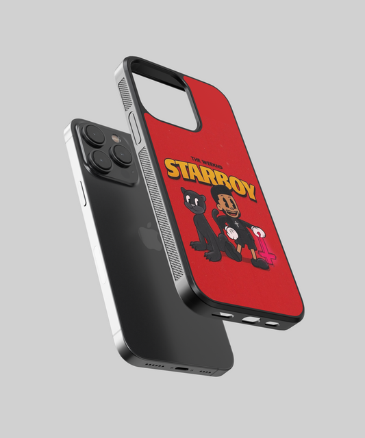 The Weeknd Starboy Cartoon Aesthetic Glass Phone Case