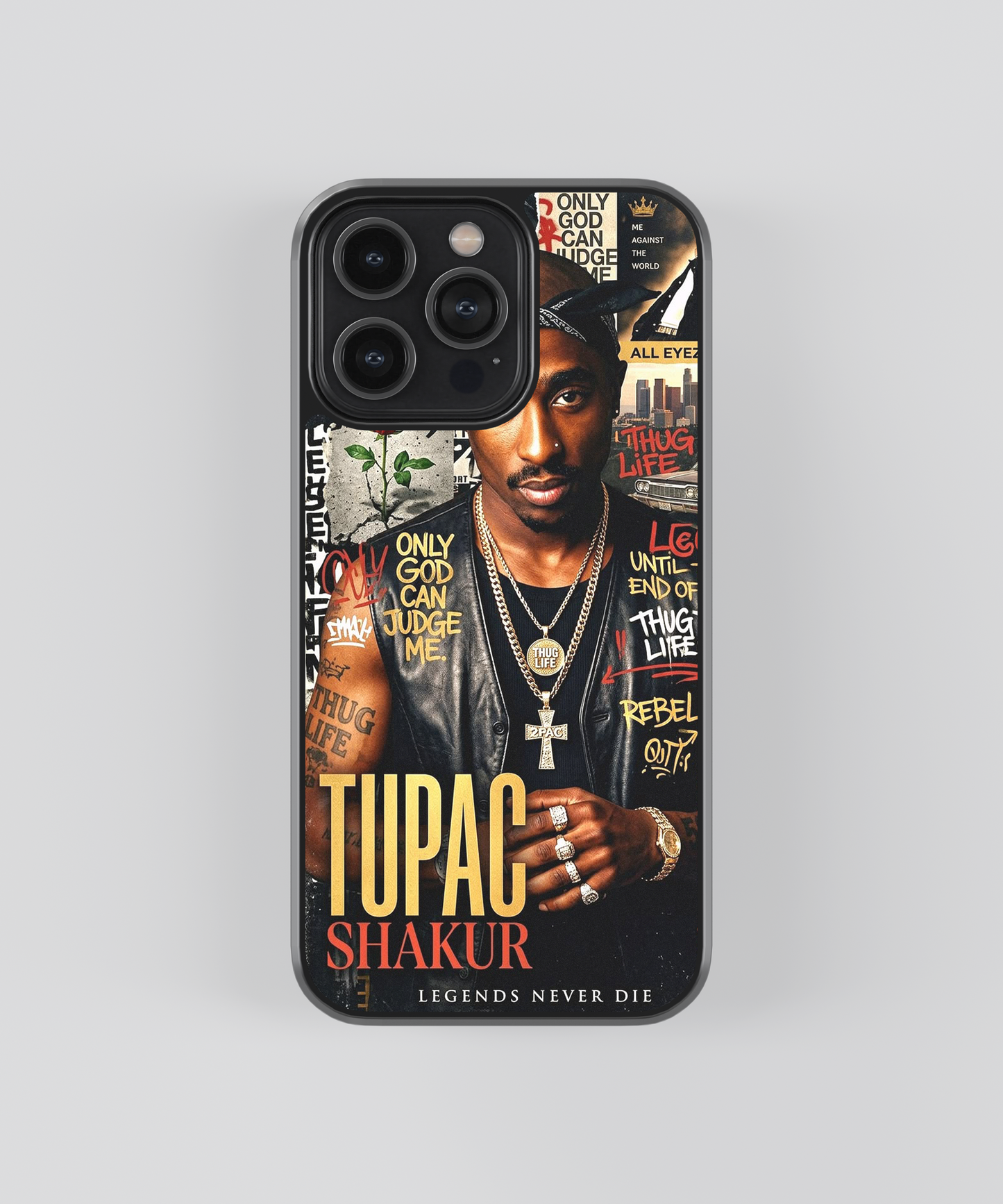 Tupac Shakur Legends Never Die Aesthetic Glass Phone Case