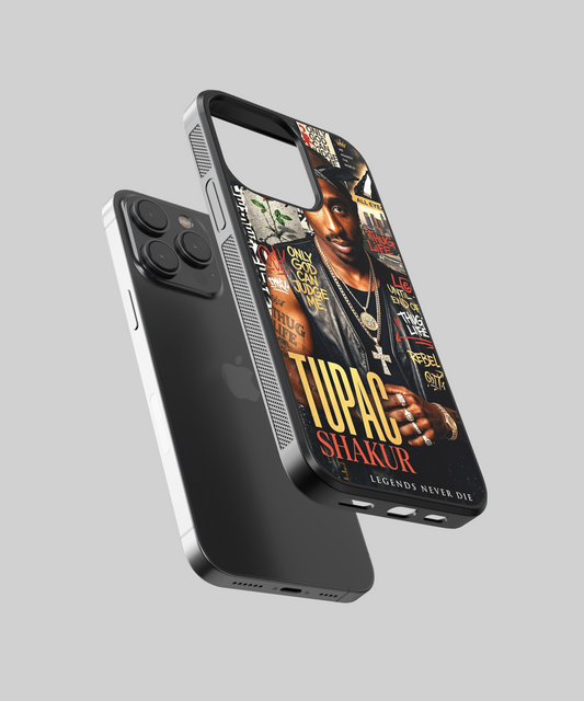 Tupac Shakur Legends Never Die Aesthetic Glass Phone Case