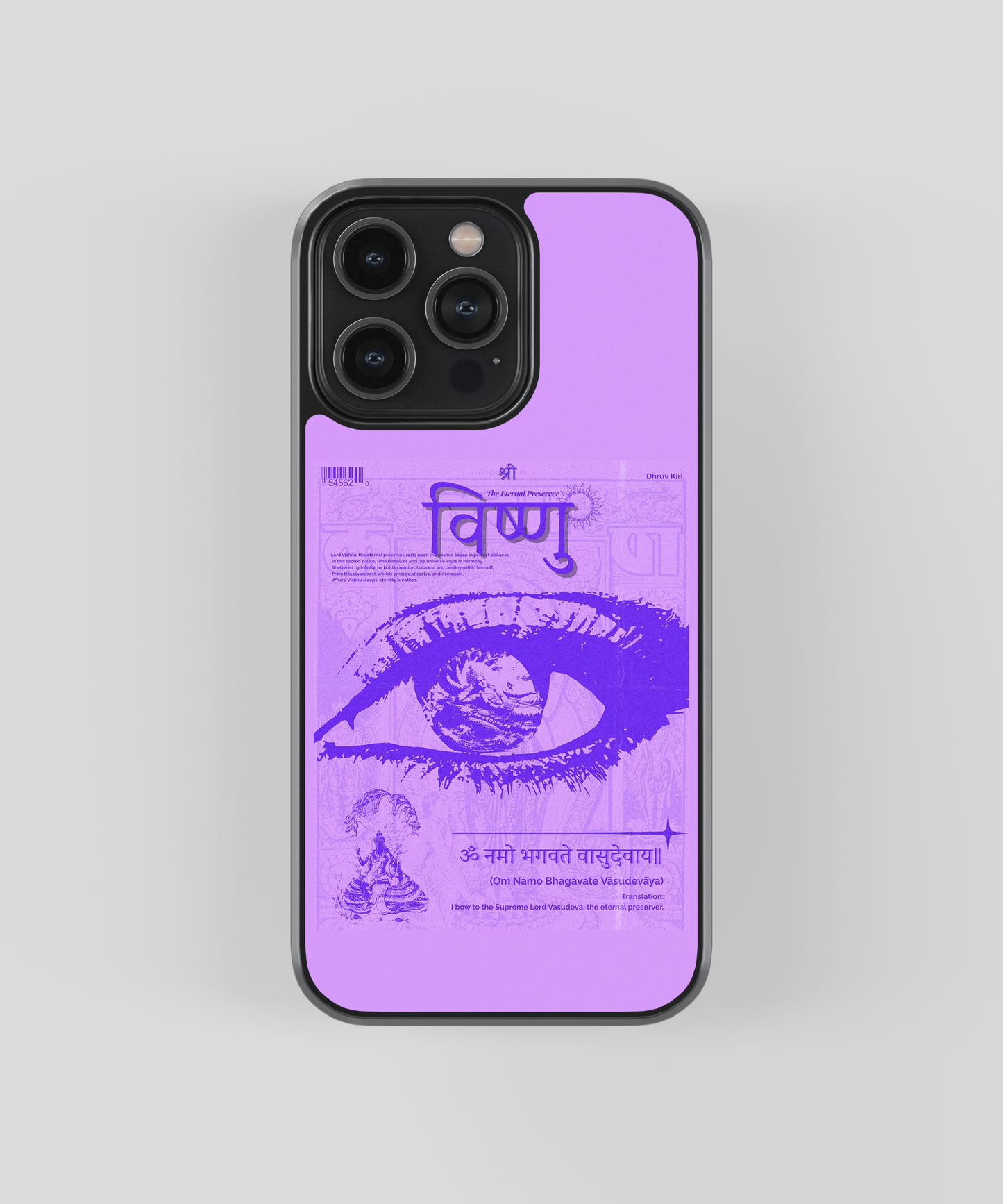 Vishnu The Eternal Preserver Om Namo Bhagavate Aesthetic Glass Phone Case