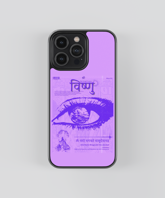 Vishnu The Eternal Preserver Om Namo Bhagavate Aesthetic Glass Phone Case